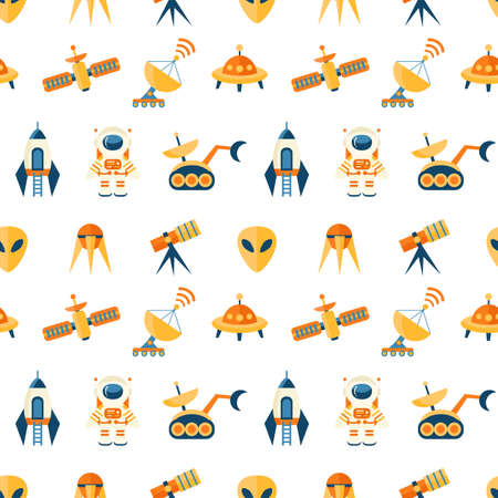 Cute seamless cosmic pattern for kidsのイラスト素材