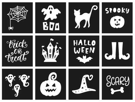 Halloween Templates, Badges Setのイラスト素材