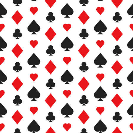 Casino poker seamless pattern with card suitsのイラスト素材