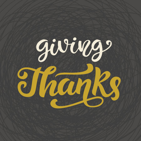 Giving Thanks lettering for greeting cards