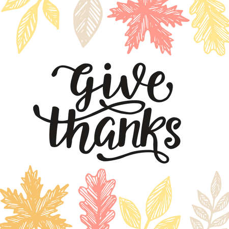 Give Thanks. Thanksgiving Day posterのイラスト素材