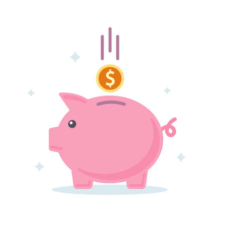 Piggy bank. Banking investment concept. Flat styleのイラスト素材