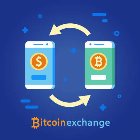 Bitcoin Exchange concept. Cryptocurrency digital moneyのイラスト素材