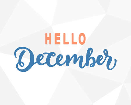 Hello December hand lettering, modern calligraphyのイラスト素材