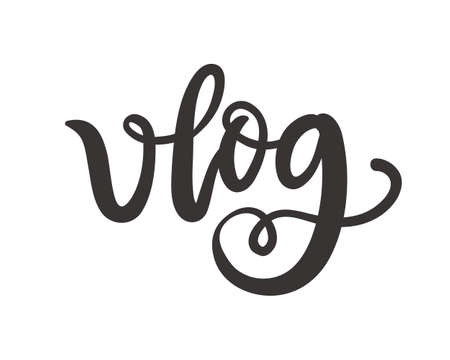 Vlog calligraphy, isolated on whiteのイラスト素材
