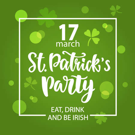Saint Patrick's Day Party invitation poster. Typography banner template. Vector Illustrationのイラスト素材