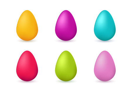 Colorful Easter eggs icons setのイラスト素材