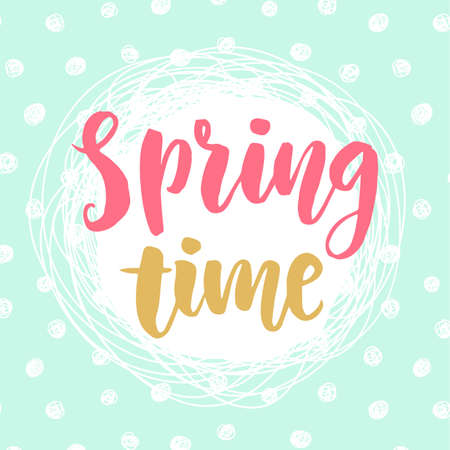 Spring time beautiful typography poster designのイラスト素材