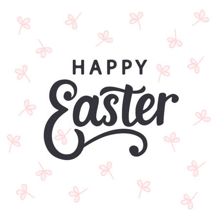 Happy Easter typography poster templateのイラスト素材