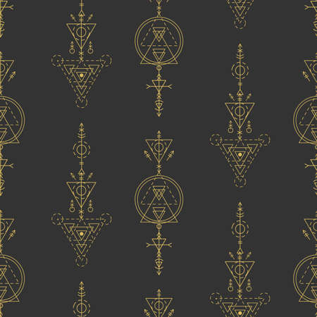 Vector sacred geometry seamless patternのイラスト素材