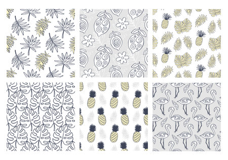 Tropical seamless patterns collection