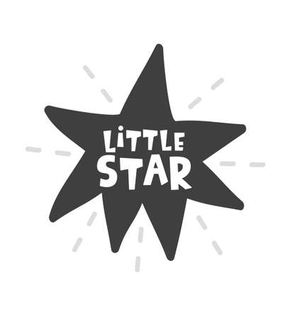 Little Star. Scandinavian style childish posterのイラスト素材