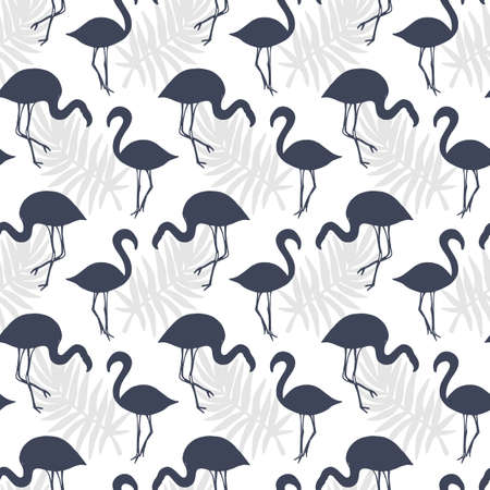 Flamingo Birds Seamless pattern. Tropical Background. Vector illustrationのイラスト素材