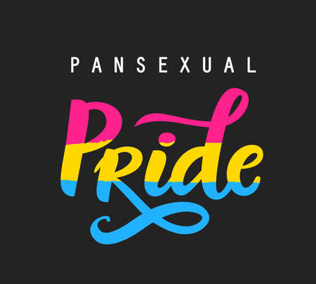 Pansexual movement pride hand written lettering posterのイラスト素材
