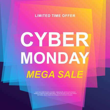 Cyber Monday sale. Vector trendy promotional web bannerのイラスト素材