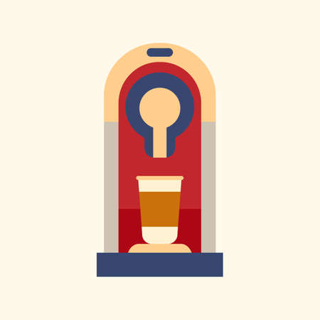 Coffee machine icon, flat style modern designのイラスト素材