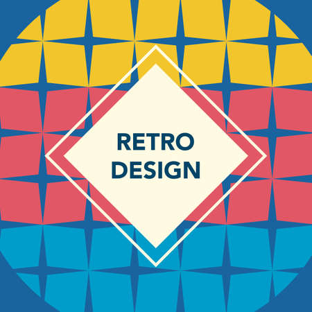 Retro geometric banner. Mid century modern templateのイラスト素材
