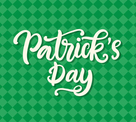 Happy Saint Patrick's Day greeting card. Typography poster with handwritten calligraphy text. Vector Illustrationのイラスト素材