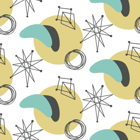Mid century modern seamless patternのイラスト素材