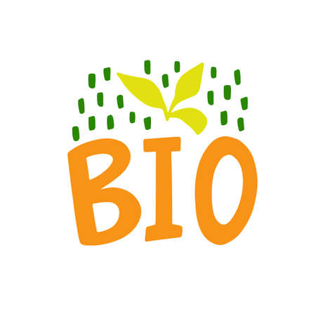 Bio product vector sign for labels, food stickers, emblemsのイラスト素材