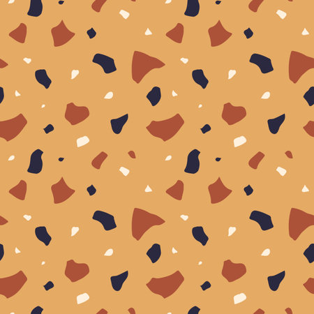 Terrazzo flooring seamless pattern. Classic Italian mosaic repeating backgroundのイラスト素材