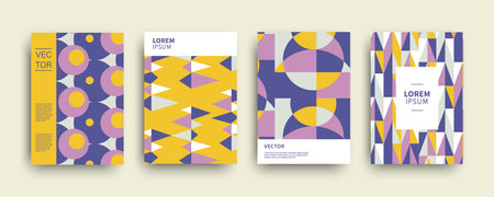 Modern abstract geometric covers templates set