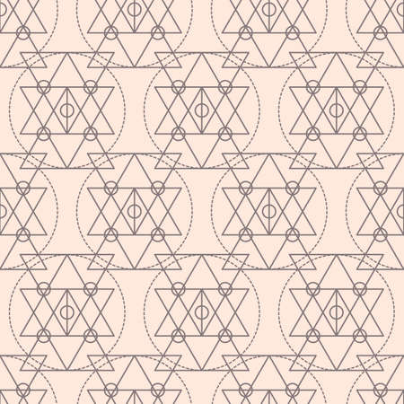 Vector sacred geometry shapes seamless patternのイラスト素材