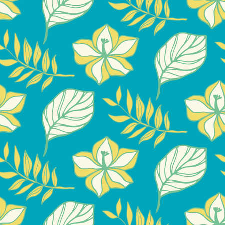Beautiful tropical leaves seamless patternのイラスト素材