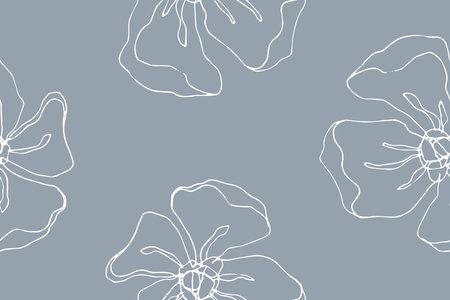 Floral seamless pattern with blossom flowers