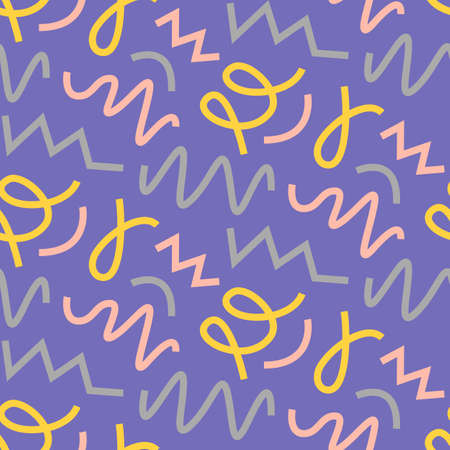 Retro memphis seamless pattern. 80-90s fashion styleのイラスト素材