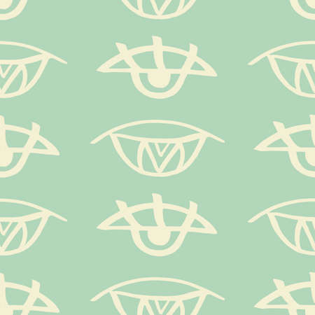 Vector hand drawn eye doodles seamless patternのイラスト素材