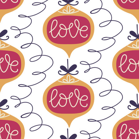 Christmas decoration seamless patternのイラスト素材