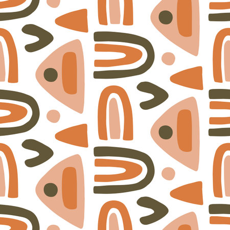 Modern Natural Abstractions seamless patternのイラスト素材