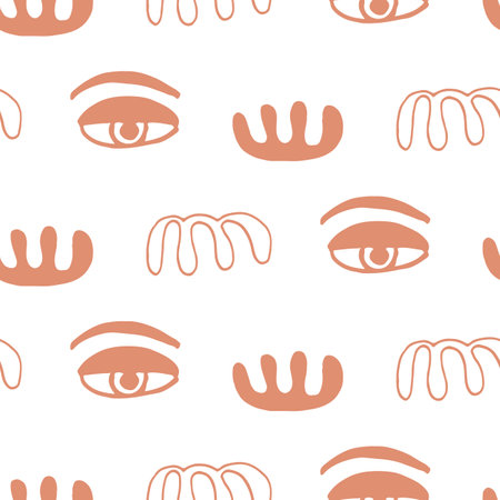 Abstract minimal eyes seamless patternのイラスト素材