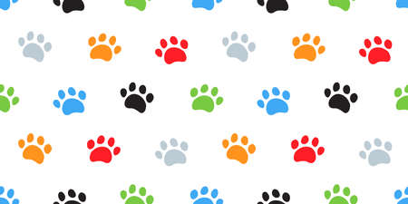 Dog Paw, Cat Paws Seamless Patternのイラスト素材