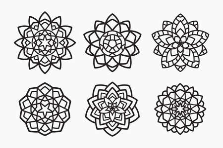 Mandala clipart element set logo design collectionのイラスト素材
