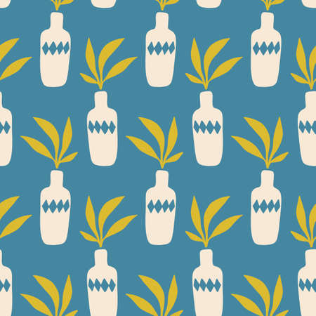 Floral minimal seamless patternのイラスト素材