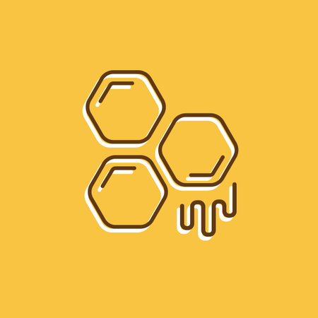 Honey Company  . Honeycomb Emblem Designのイラスト素材