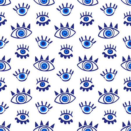 Evil eyes seamless patternのイラスト素材