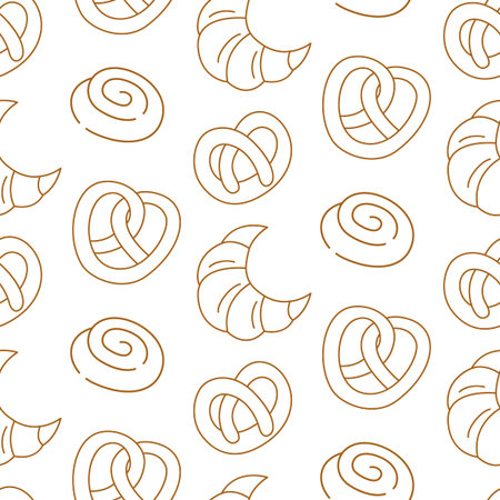 Pastry, sweet bakery seamless patternのイラスト素材
