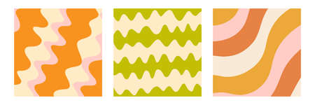 Retro 70s Abstract background covers setのイラスト素材