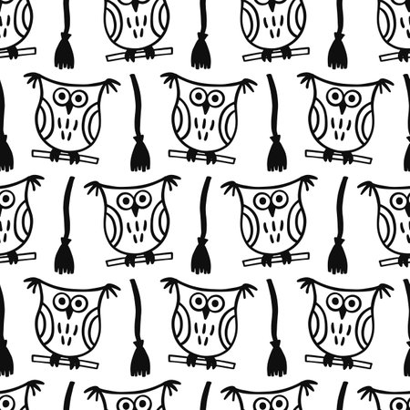 Halloween Cute Vector Seamless Pattern Textureのイラスト素材