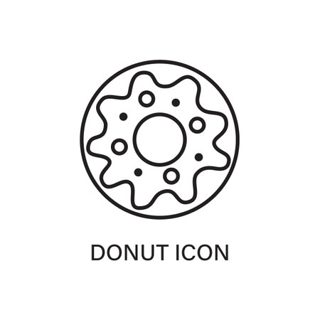Vector Donut hand drawn logo design templateのイラスト素材