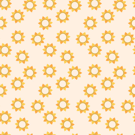 Groovy Summer Flowers Seamless Pattern 70s, 60s Retro style