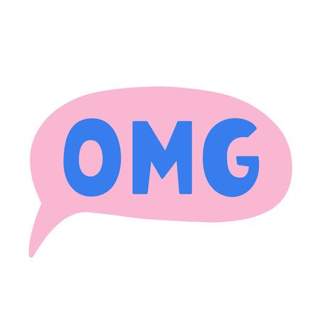 Omg in Speech Cloud, Comic Chat Stickerのイラスト素材
