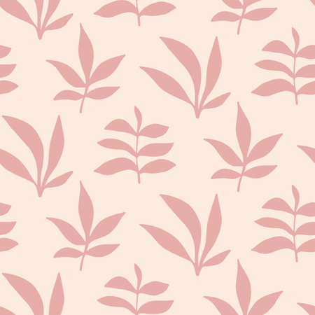 Retro Minimal Foliage Seamless Patternのイラスト素材