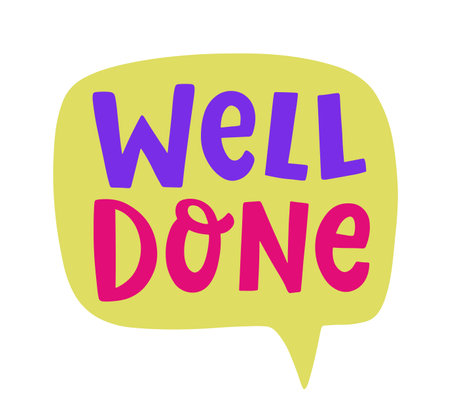 Well done speech bubble. Great Job Stickerのイラスト素材