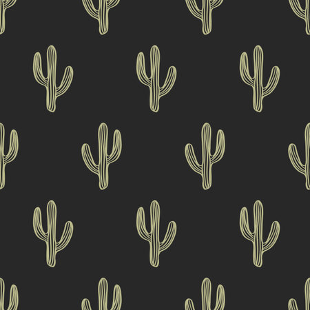 Cactus Boho Seamless Pattern. Cacti Repeat Printのイラスト素材