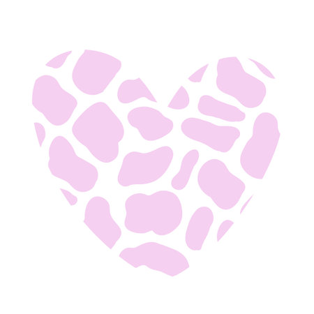 Wild Heart Vector Silhouette Leopard Animal Printのイラスト素材