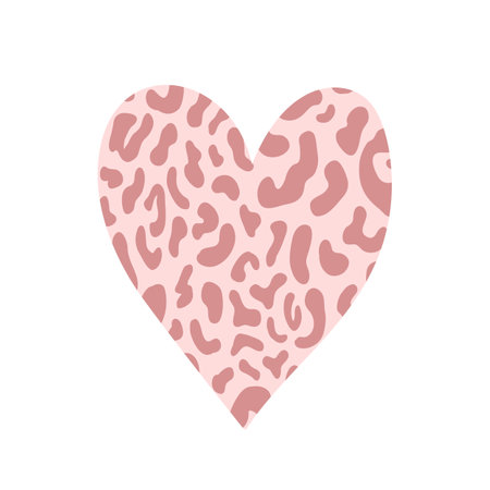 Wild Heart Vector Silhouette Leopard Animal Printのイラスト素材